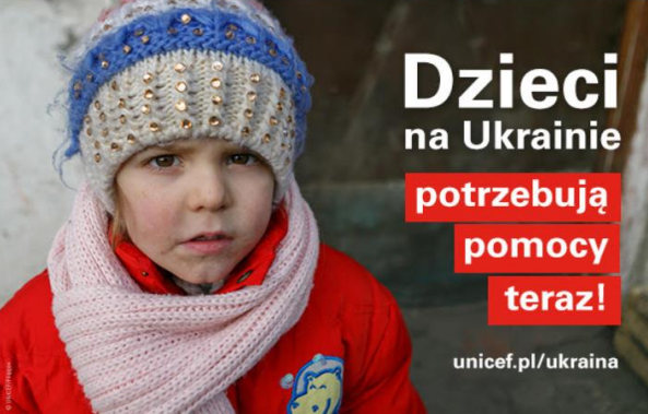 Zbiórka - pomoc dla dzieci z ukrainy - plakat